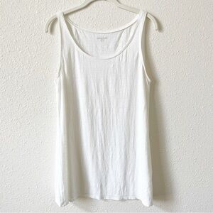 Eileen Fisher 100% Linen Tank Top White Size Petite Large Coastal Lagenlook Boho